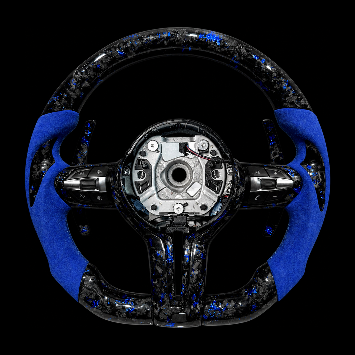 Blue forged carbon steering wheel for BMW F-Series
