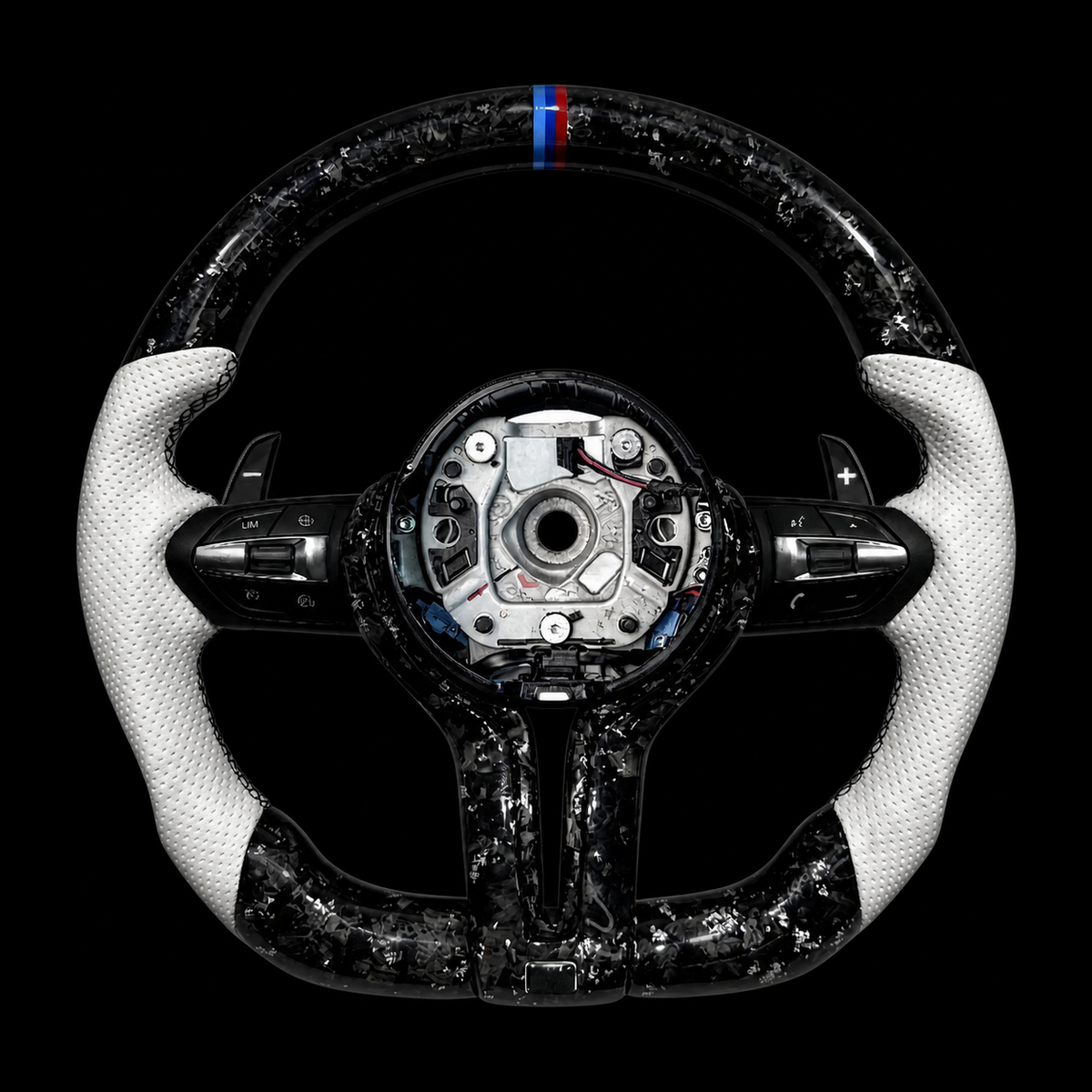 Blue forged carbon steering wheel for BMW F-Series