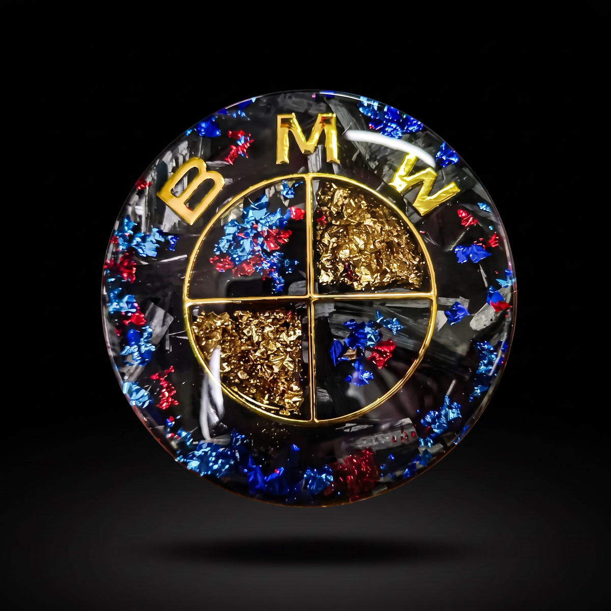 Royal Mosaic — Forged Carbon Badge — one-of-one forged carbon roundel by REVMODE